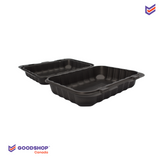 Rectangular compostable take-out boxes | a black compartment | 150 units