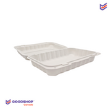 Rectangular compostable take-out boxes | a white compartment | 150 units